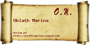 Oblath Marina névjegykártya